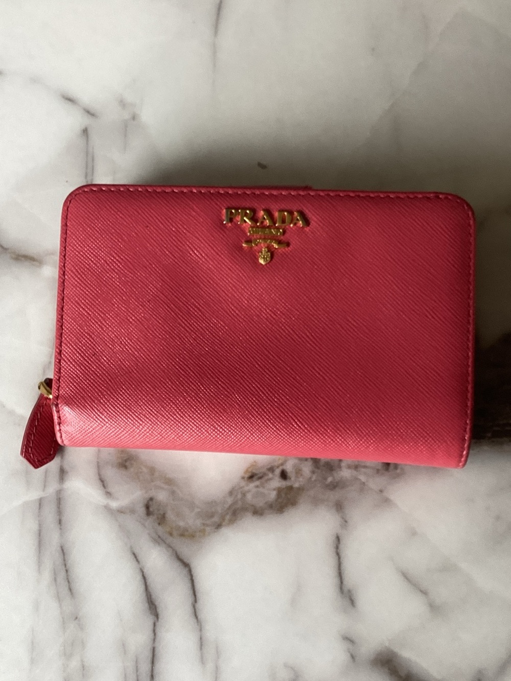 Prada Hot Pink Saffiano Leather Wallet
